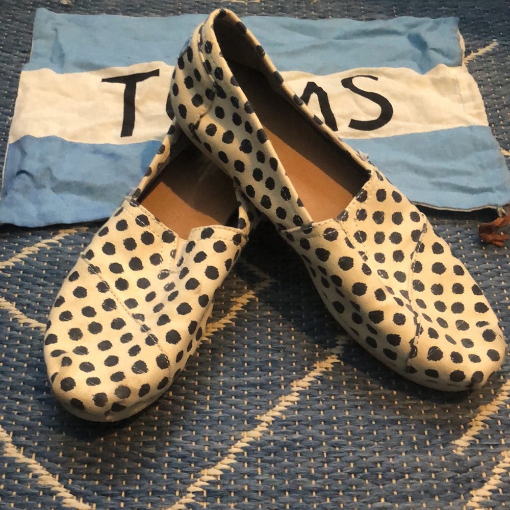 Toms Alpargata Polka Dot Canvas Women’s Size 9.5 Shoes